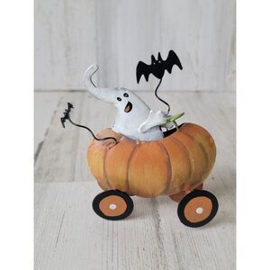 Unique Tin ghost pumpkin car that figure Halloween decor